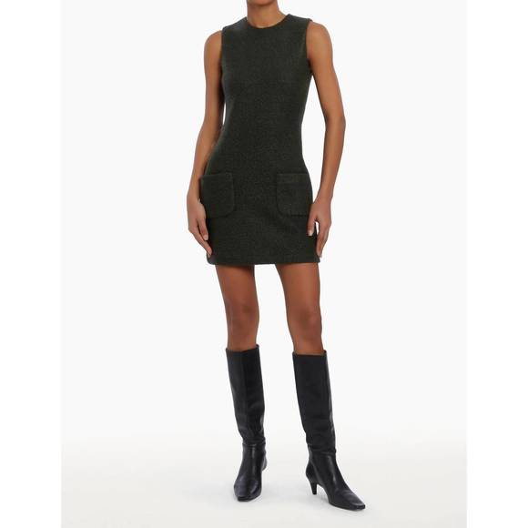 NEW AMANDA UPRICHARD delia mini dress in dark green - Picture 1 of 3